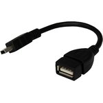 18-1181, USB cable OTG mini USB to USB cable 0.15 m black