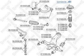 12-51029-SX, 12-51029-SX_опора амортизатора переднего верхняя!\ Hyundai Sonata EF 01-04, KIA Magentis 01