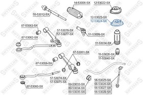 1253024SX, 12-53024-SX_опора амортизатора переднего правого! VIN: 020708 \ KIA Rio 02