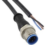 1-2273022-1, Sensor Cables / Actuator Cables 3pos PVC 1.5mM12 strt plug pigA
