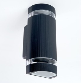 Фото 1/5 Садово-парковый светильник DH1702, на стену, вверх,/вниз, GU10 230V, черный 48318