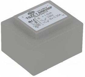 TSZZ 1.5/003MP, Трансформатор залитый, 1,5ВА, 230ВAC, 6В, 0,2А, Монтаж PCB, IP00