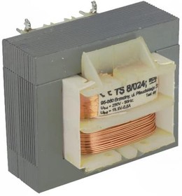 TS8/024, Трансформатор сетевой, 8ВА, 230ВAC, 15,5В, 0,5А, Монтаж винтами