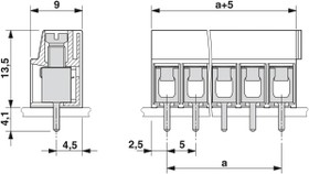 PCB terminal, 14 pole, pitch 5 mm, AWG 20-10, 32 A, screw connection, green, 1935899