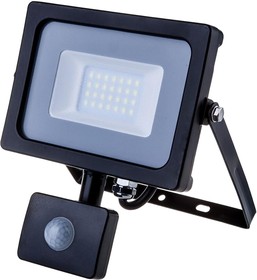 453 VT-20-S, 20W LED Floodlight with PIR, 6400K, 1600lm, Black, IP65