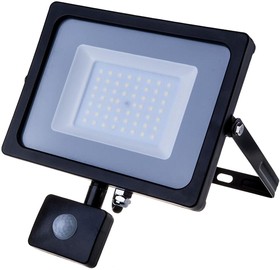 470 VT-50-S, 50W LED Floodlight with PIR, 4000K, 4250lm, Black, IP65