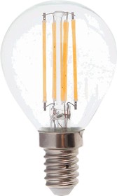 S9033, LED Light Bulb, Маленькая Круглая с Нитью Накаливания, E14 / SES, Теплый Белый, 2700 K