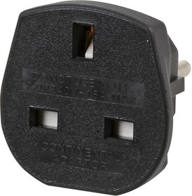 Фото 1/2 9906-B-16, Mains Converter Plug, UK Plug, 9 Pin Serial Male, 16 A, Black, PP (Polypropylene) Body