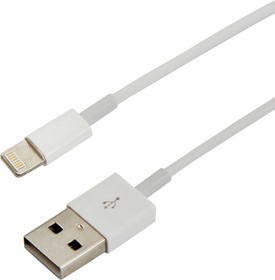 Фото 1/7 18-0001, Кабель USB-A - Lightning для Apple, 2,4А, 1м, ПВХ, белый