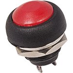36-3050, Выключатель-кнопка 250V 1А (2с) OFF-(ON) Б/Фикс красная Micro