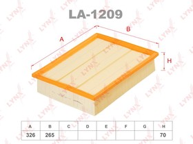 LA1209, Фильтр воздушный MERCEDES BENZ V200-280 Vito 96-03