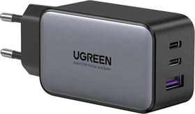 Фото 1/9 Зарядное устройство UGREEN сетевое USB A +2 USB C 65 W GAN Fast Char(10335)