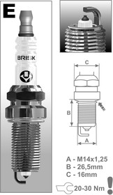 Свеча зажигания BRISK Platin ER17YP-1 Hyundai Sonata 00-, Tucson 04-; Kia Sportage 04-; Toyota Camry