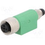 SAC-3P-M 8MS-M12FS, Адаптер, PIN: 3, прямой, 60ВAC, 4А, -25-90°C, 60ВDC