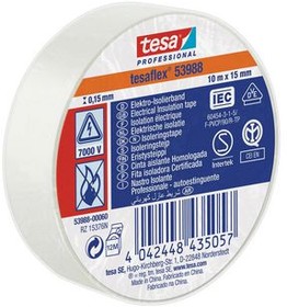 53988-00060-00, Soft PVC Insulation Tape 15mm x 10m White