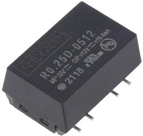 R0.25D-0512, Isolated DC/DC Converters - SMD CONV DC/DC 0.25W 05VIN +/-12VOUT