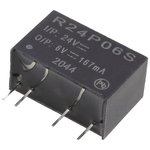 R24P06S, Isolated DC/DC Converters - Through Hole 1W 24Vin 6Vout 167mA SIP7