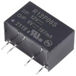 R12P06S, Isolated DC/DC Converters - Through Hole 1W 12Vin 6Vout 167mA SIP7