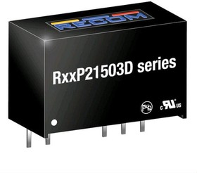 Фото 1/3 R24P21503D, Isolated DC/DC Converters - Through Hole 2W 24Vin 15/-3Vout 93/-185mA