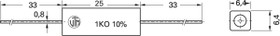 Wirewound resistor, 680 mΩ, 5 W, ±10 %