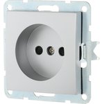 Розетка без з/к, со шторками серебристый металлик 863303-1