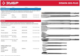 Фото 1/4 29232-20-250, ЗУБР SDS-plus Зубило плоское 20 x 250 мм