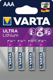 Фото 1/2 6103(А286/FR03/AAA)4, Элемент питания литиевый Ultra(Professional) Lithium (4шт) 1.5В