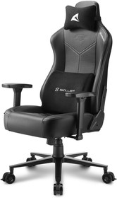 Фото 1/2 Sharkoon Skiller SGS30 чёрно-белое Игровое кресло (синтетическая кожа, регулируемый угол наклона, механизм качания)