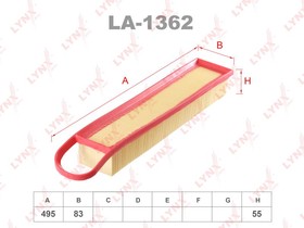 Фото 1/3 LA-1362, Фильтр воздушный подходит для CITROEN Berlingo 1.6 10 / C3 1.4-1.6 09 / C4 1.6 08 / C5 1.6 10 / DS3 1.4-1.6 10 / DS4 1.6 11, MINI O