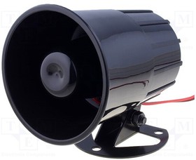 SYR-380Q, Излучатель звука динамический,сирена, 1-тоновая, 600мА, 88мм