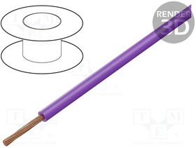 FLRY-A0.22-VI/500, Wire; FLRY-A; 1x0.22mm2; stranded; Cu; PVC; violet; 60V; 500m