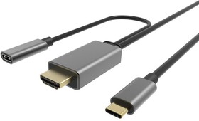 Фото 1/10 CU423MCPD-1.8M, VCOM USB 3.2 Type-C (m) - HDMI (m),USB 3.2 Type-C (m), Кабель-адаптер