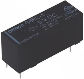 G6RL-1 DC5, General Purpose Relays 10A Switching SPDT Low Profile 5VDC