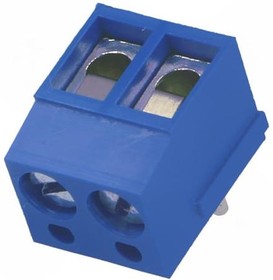 Фото 1/4 DG300R-5.0-02P-12-00A(H), (синий), Винтовой клеммный блок с защитой провода, 2 контакта. Серия DG300R-5.0