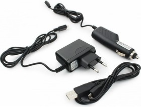 Набор зарядных устройств с Micro-USB разъемом 110/220V-5V и 12VDC-5V, черный MP3A-CAR-KIT1