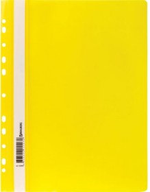 Скоросшиватель 10 шт в упаковке пластиковый с перфорацией А4 140/180 мкм желтый 226587