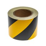 Black/Yellow Reflective Tape 100mm x 25m
