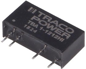 Фото 1/4 TBA 1-1212HI, Isolated DC/DC Converters - Through Hole Encapsulated SIP-7; 1W Output 1 (Vdc): 12