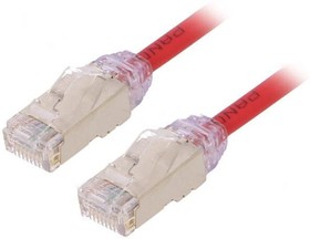 Фото 1/2 STP28X2MRD, Patch cord; F/UTP,TX6A-28™; 6a; solid; Cu; LSZH; red; 2m; 28AWG