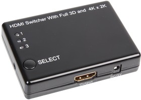 Фото 1/3 PSG3037, 3 Way Mini Amplified HDMI Switch, 1080p Full HD 3D 4K UHD