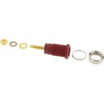 972354101, Red Female Banana Socket, 4 mm Connector, Solder Termination, 32A ...