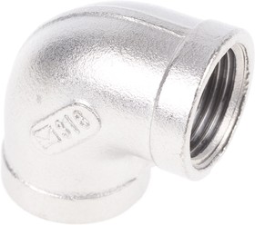 Фото 1/3 Stainless Steel Pipe Fitting, 90° Elbow, Female G 3/8in x Female G 3/8in