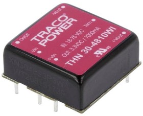 Фото 1/2 THN 30-4810WI, Isolated DC/DC Converters - Through Hole Product Type: DC/DC; Package Style: 1"x1"; Output Power (W): 30; Input Voltage: 18-7