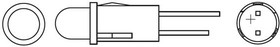 Фото 1/2 558-0101-007F, Светодиодный индикатор в панель, фиксация защелкой, Красный, 2 В DC, 3.96 мм, 10 мА, 10 мкд