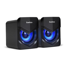 Фото 1/7 EX289685RUS, Акустическая система 2.0 ExeGate Accord 200 (питание USB, 2х3Вт (6Вт RMS), 60-20000Гц,цвет черный, синяя подсветка, Color Box)