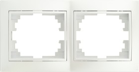 Фото 1/3 Рамка для розеток и выключателей Intro Plano 1-502-06 на 2 поста горизонтальная, СУ, перламутр