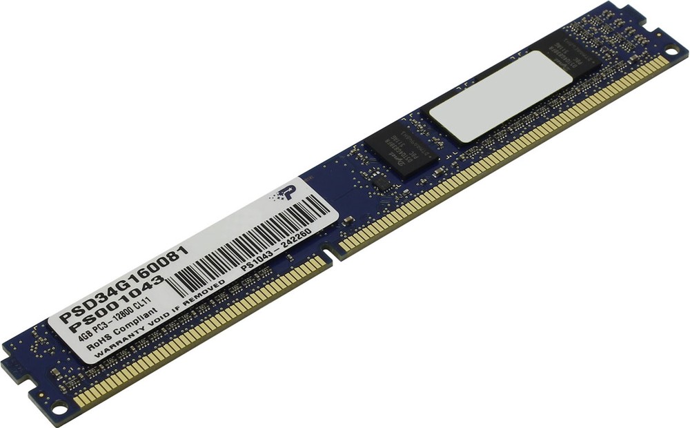DDR DIMM 4Gb PC12800, 1600Mhz, PATRIOT Signature (PSD34G160081
