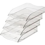 Лоток горизонтальный Attache 4шт/уп прозрачный тонированный тд_у