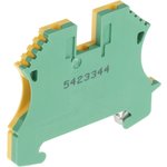 1010000000, Weidmuller 2-Way WPE 2.5 Earth Terminal Block, 30 → 12 AWG Wire ...