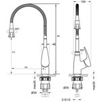 Смеситель Linara LM0413C для кухни с гибким изливом LM0413C